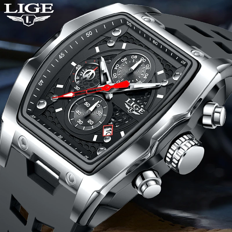 LIGE Men Watch Fashion Square Quartz Chronograph Watches for Men Outdoor Sports Waterproof Male Wristwatch Relogio Masculino+BOX
LIGE Men Watch Fashion Square Quartz Chronograph Watches for Men Outdoor Sports Waterproof Male Wristwatch Relogio Masculino+BOX