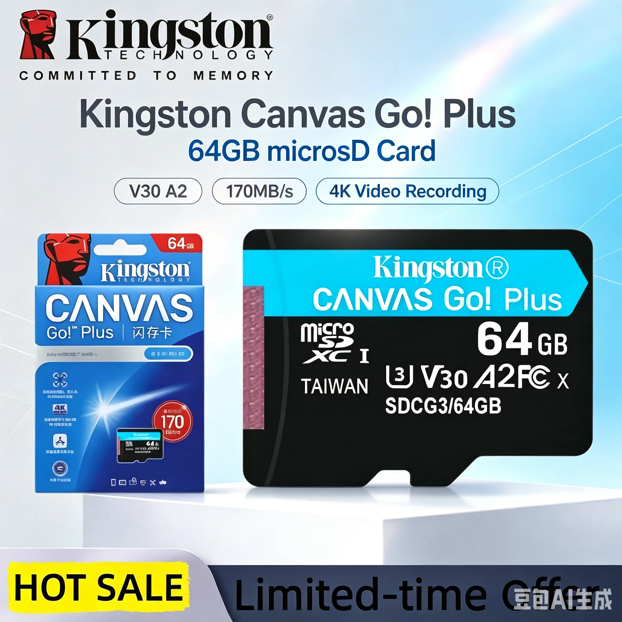 Kingston Canvas Go Plus Micro 64GB 128GB 256GB 512GB SD Card Memory Card V30 U3 Flash Card Up to 170MB/s read for Phone TF Card
Kingston Canvas Go Plus Micro 64GB 128GB 256GB 512GB SD Card Memory Card V30 U3 Flash Card Up to 170MB/s read for Phone TF Card
