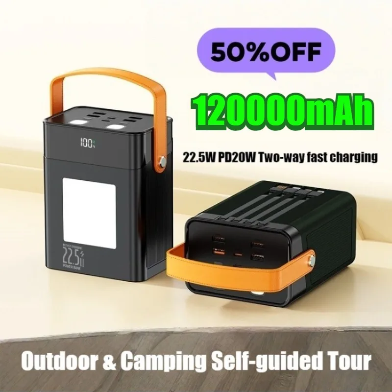 22.5W Two-Way Fast Charging PD20W 120000mAh Camping Emergency Outdoor Power Supply Portable Energy Storage Power Bank
22.5W Two-Way Fast Charging PD20W 120000mAh Camping Emergency Outdoor Power Supply Portable Energy Storage Power Bank