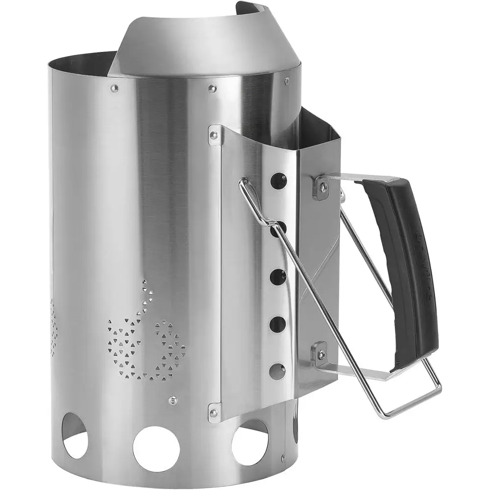Heavy-Duty Stainless Steel BBQ Chimney Starter with Heat Shield and Cool Handle for Grilling
Heavy-Duty Stainless Steel BBQ Chimney Starter with Heat Shield and Cool Handle for Grilling