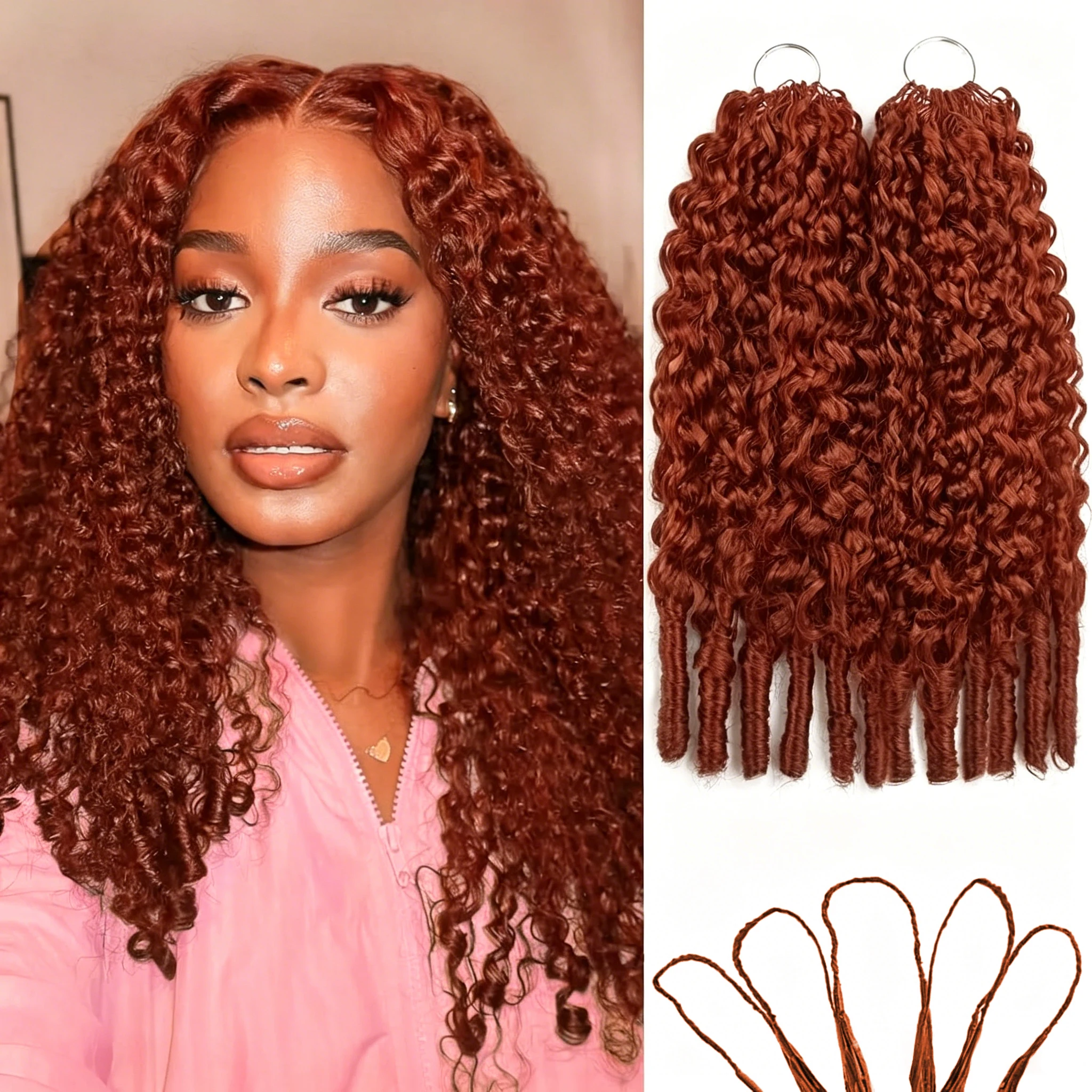 Bling Hair #33 Reddish Brown Color Burmese Curly Miracle Knots Crochet Human Hair Extension For Black Women Kinky Curly Feathered
Bling Hair #33 Reddish Brown Color Burmese Curly Miracle Knots Crochet Human Hair Extension For Black Women Kinky Curly Feathered