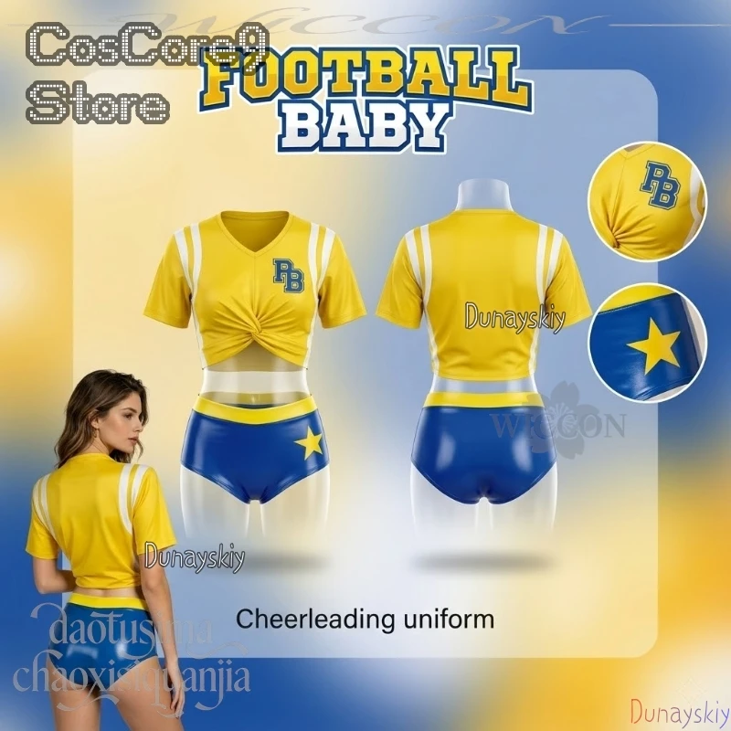 Anime Goals Idol Stage Suit Cheerleading Uniform Yellow Tshirt Sexy Football Baby Woman Cosplay Blue Mini Shorts Sportswear Cos
Anime Goals Idol Stage Suit Cheerleading Uniform Yellow Tshirt Sexy Football Baby Woman Cosplay Blue Mini Shorts Sportswear Cos