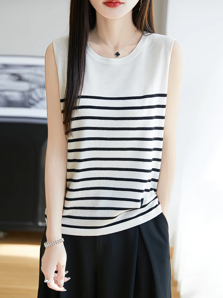 Lacele Silk Knitted Strap Vest Women's Inner Wear round Ne Svel Top Loose Fit Outerwear Spring Summer New Sle
Lacele Silk Knitted Strap Vest Women's Inner Wear round Ne Svel Top Loose Fit Outerwear Spring Summer New Sle