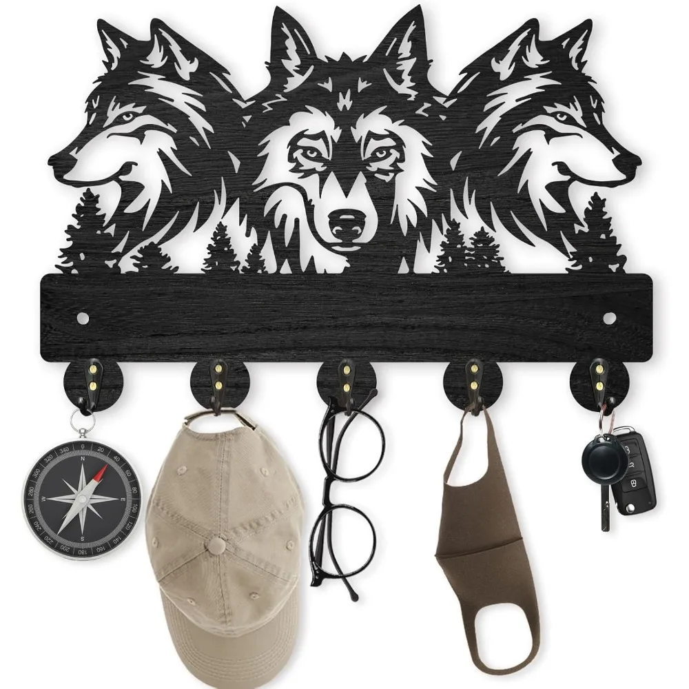 Wood Wall Mount Coat Rack 11.8×8inch Wolf Forest Key Holder for Wall Coat Rack Wolf Key Hook 5 Alloy Hooks Animal Theme
Wood Wall Mount Coat Rack 11.8×8inch Wolf Forest Key Holder for Wall Coat Rack Wolf Key Hook 5 Alloy Hooks Animal Theme
