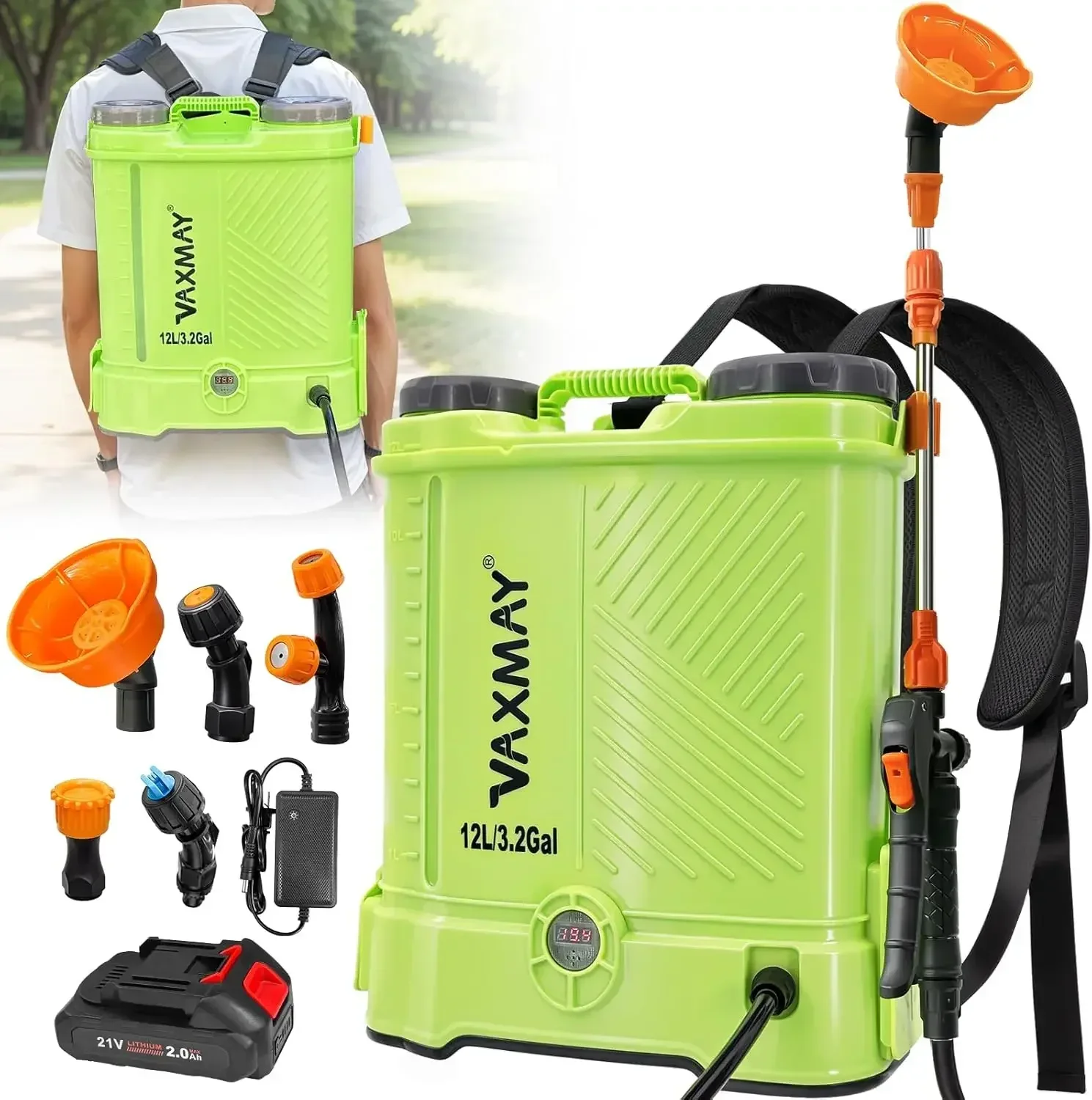 Battery Powered Backpack Sprayer 3.2 Gallon 80 PSI Electric Garden Sprayer Works with 18V Battery Weed Lawn Sprayer with Telesco
Battery Powered Backpack Sprayer 3.2 Gallon 80 PSI Electric Garden Sprayer Works with 18V Battery Weed Lawn Sprayer with Telesco