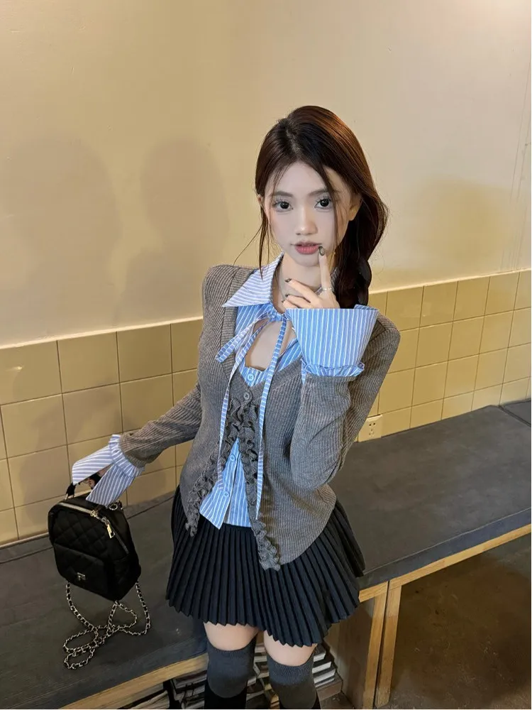 plus Size American College Style Retro Patchwork Striped Shirt Women Spring Anti-Aging Design Sense Top Korean Style Slim Fit
plus Size American College Style Retro Patchwork Striped Shirt Women Spring Anti-Aging Design Sense Top Korean Style Slim Fit