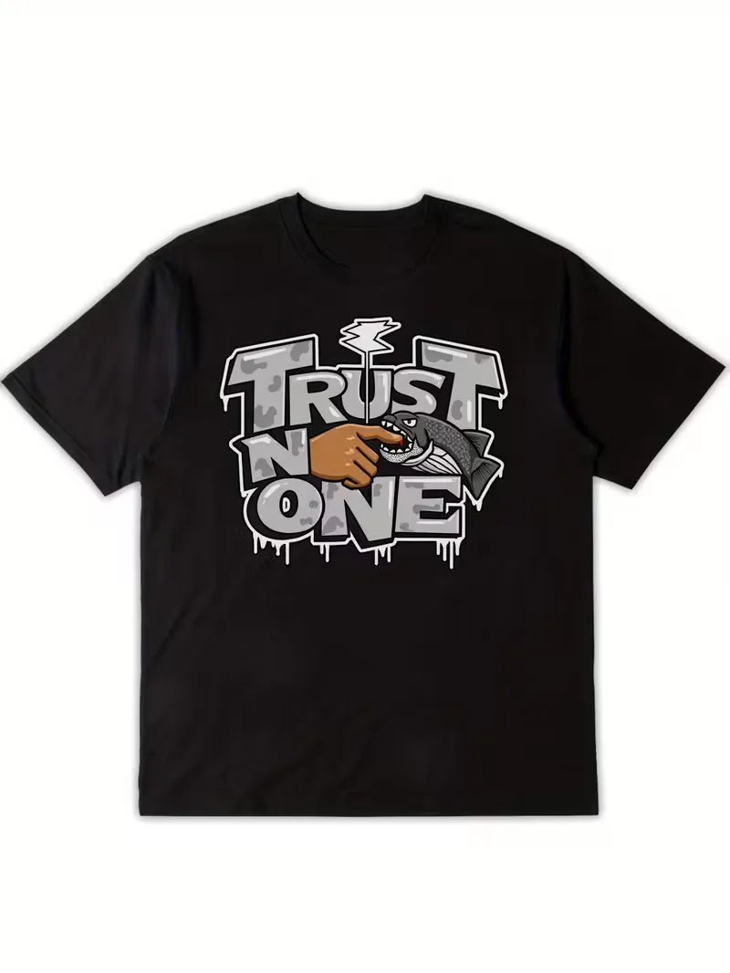 Men'S 'Trust No One' Graphic T-Shirt - Black Casual Short Sleeve Tee with Skull
Men'S 'Trust No One' Graphic T-Shirt - Black Casual Short Sleeve Tee with Skull