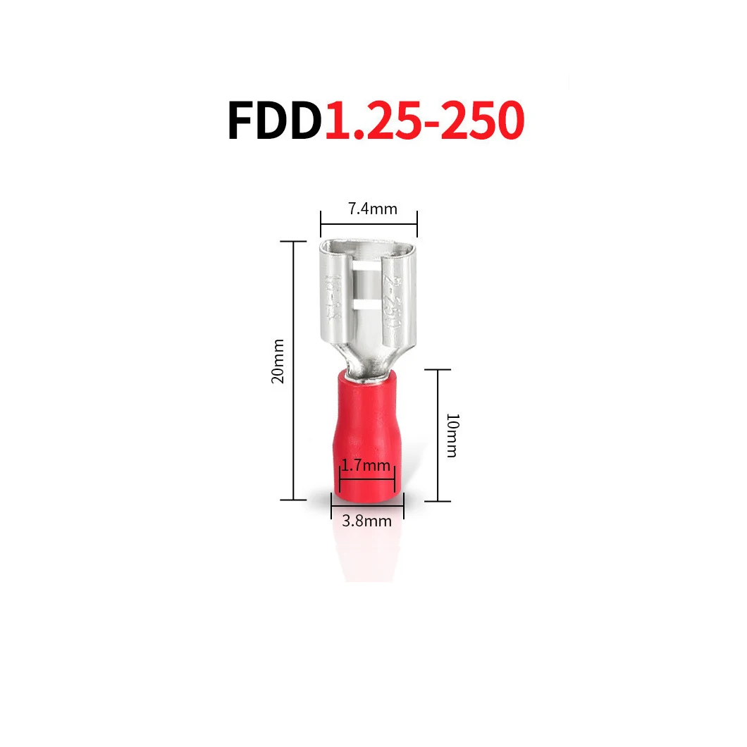 FDD1.25-250 Терминал проводки холодного прессования, гнездовой предварительно изолированный соединитель, 19 А, клемма проводки, огнестойкий изолированный конец из ПВХ
FDD1.25-250 Терминал проводки холодного прессования, гнездовой предварительно изолированный соединитель, 19 А, клемма проводки, огнестойкий изолированный конец из ПВХ