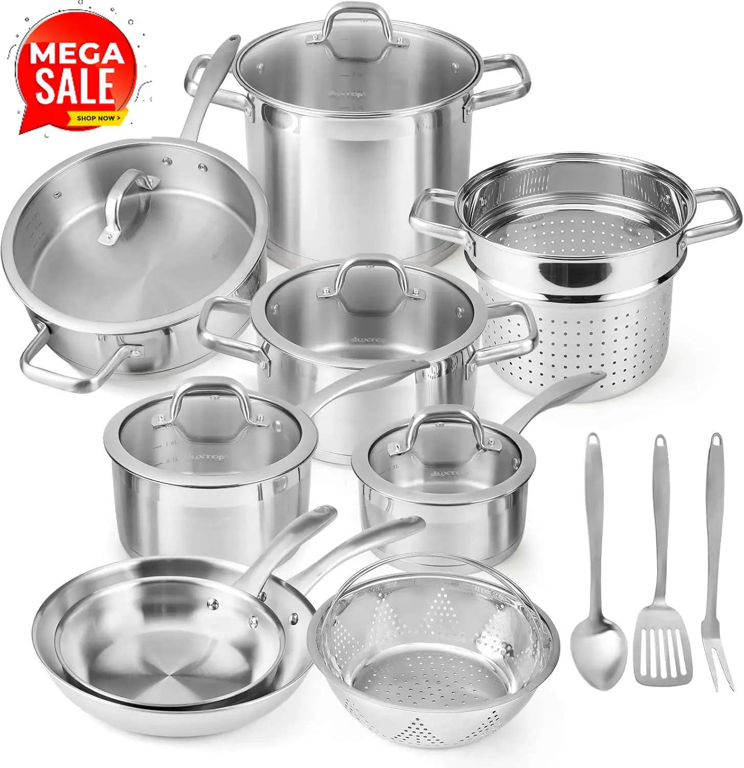 Бестселлер: Профессиональный набор кастрюль и сковородок из нержавеющей стали, 17 предметов, индукционная посуда, технология Impact-bonded.
Бестселлер: Профессиональный набор кастрюль и сковородок из нержавеющей стали, 17 предметов, индукционная посуда, технология Impact-bonded.