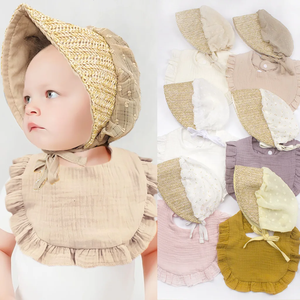 Children's Hat Bib Two-piece Set with Lace Cotton Drool Towel for Sun Shading and Sun Protection Palace Hat Grass Hat Baby Bib
Children's Hat Bib Two-piece Set with Lace Cotton Drool Towel for Sun Shading and Sun Protection Palace Hat Grass Hat Baby Bib