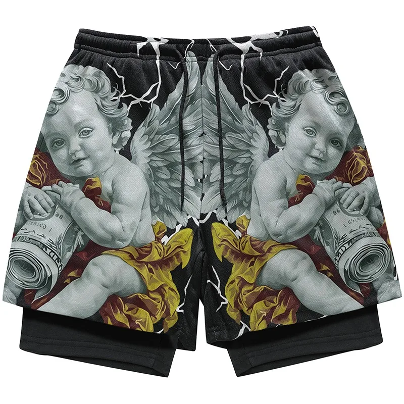 Men's 2 in 1 Running Shorts Quick Dry Breathable Stretch Summer Digital Print Double Layer Sports Fitness Drawstring Male Shorts
Men's 2 in 1 Running Shorts Quick Dry Breathable Stretch Summer Digital Print Double Layer Sports Fitness Drawstring Male Shorts