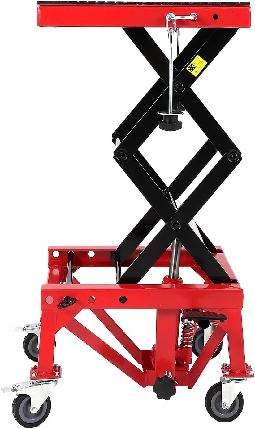 Hydraulic Motorcycle Lift Jack 350LBS, Foot Operated Scissor Lift Table for ATV Dirt Bike, Heavy-Duty Steel Stand with Safety Lo
Hydraulic Motorcycle Lift Jack 350LBS, Foot Operated Scissor Lift Table for ATV Dirt Bike, Heavy-Duty Steel Stand with Safety Lo