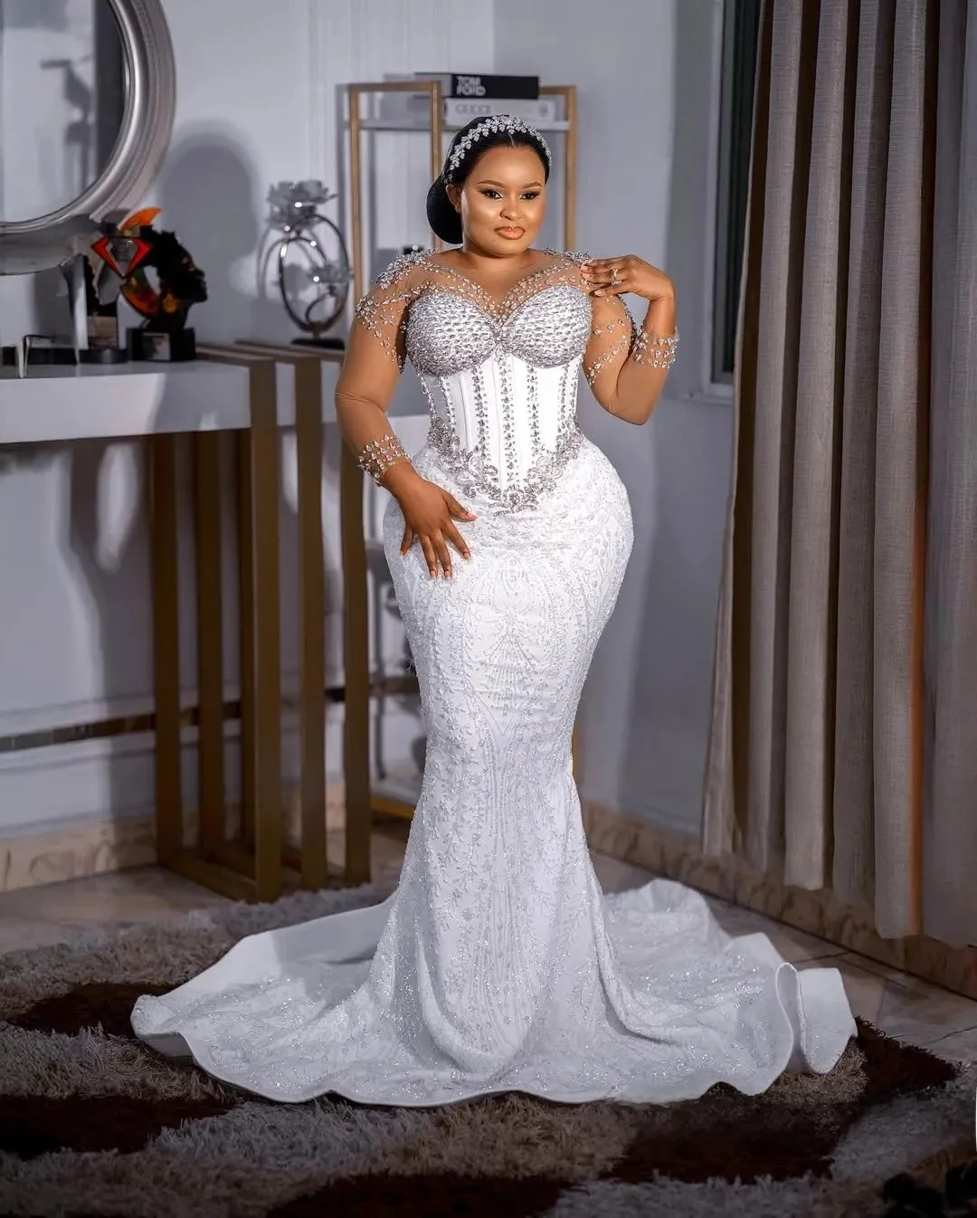 Свадебное платье больших размеров по индивидуальному заказу для невесты, свадебные платья русалки, свадебные платья, иллюзия, прозрачные длинные рукава, кристаллы, бусины
Свадебное платье больших размеров по индивидуальному заказу для невесты, свадебные платья русалки, свадебные платья, иллюзия, прозрачные длинные рукава, кристаллы, бусины