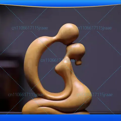 Sculptures et figurines abstraites en bois, personnages enlacés, accessoires de décoration pour la maison, petit cadeau pour couple de jeunes mariés