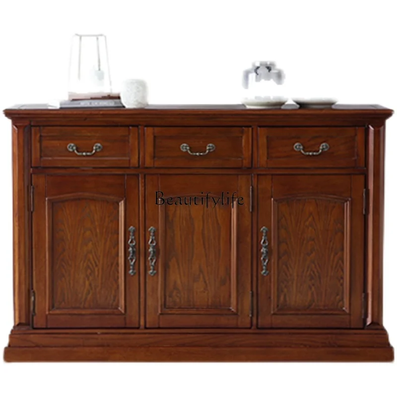 American all solid wood dining side cabinet kitchen living room storage tea cabinet
American all solid wood dining side cabinet kitchen living room storage tea cabinet