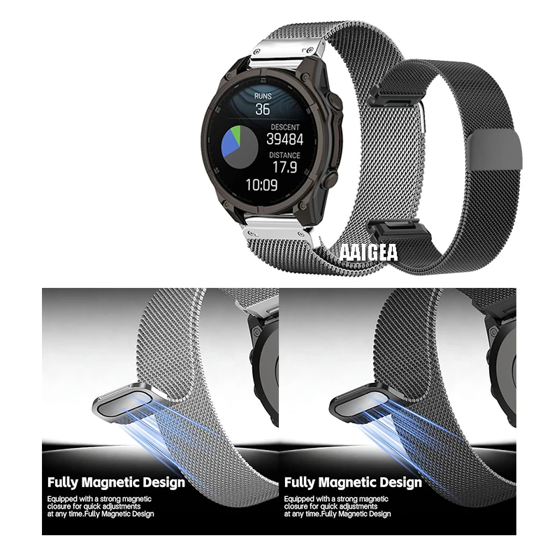 Ремешок для Garmin instinct 2 3 E / Fenix 8/7 Pro 7X 7S / 6 6X 6S / 5 / 965 955 945 935 Браслет из нержавеющей стали с магнитной петлей
Ремешок для Garmin instinct 2 3 E / Fenix 8/7 Pro 7X 7S / 6 6X 6S / 5 / 965 955 945 935 Браслет из нержавеющей стали с магнитной петлей