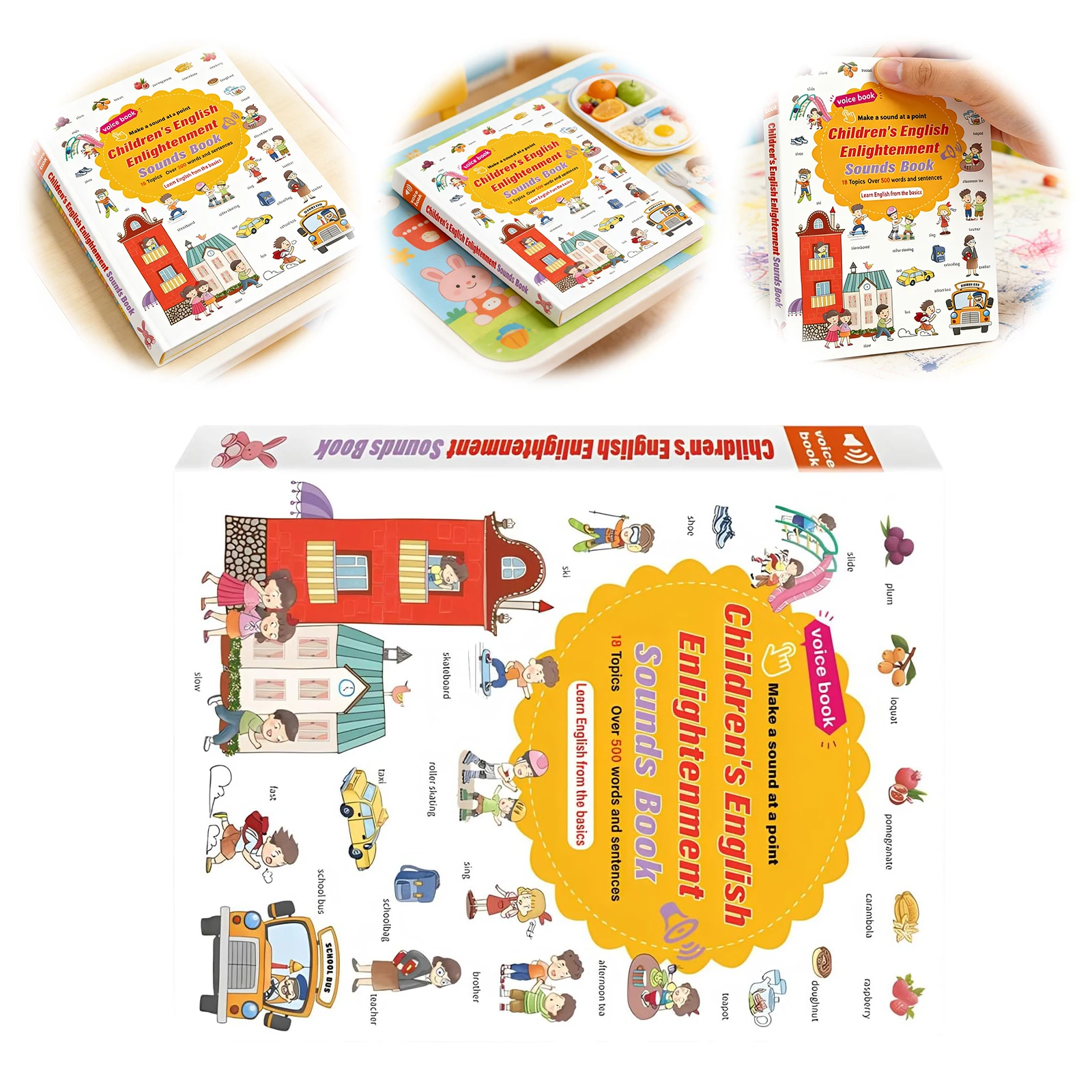 English Learning Talking Book 500+ Words Talking Interactive Audio Books Early Educational Gifts for Toddlers 2-6 Year Olds
English Learning Talking Book 500+ Words Talking Interactive Audio Books Early Educational Gifts for Toddlers 2-6 Year Olds