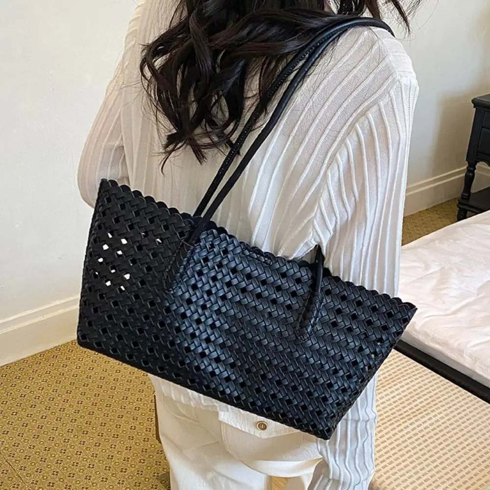 Casual Large Capacity Leather Woven Tote Bag Fashion Simple Woven Handbag Foldable Handbag Vegetable Basket Bag Vacation
Casual Large Capacity Leather Woven Tote Bag Fashion Simple Woven Handbag Foldable Handbag Vegetable Basket Bag Vacation