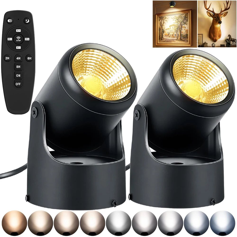 10W LED Spot Light Indoor with Remote, Color Temperature Adjustable, Dimmable, Accent Lighting, Spotlight for Wall,Plant,Artwork
10W LED Spot Light Indoor with Remote, Color Temperature Adjustable, Dimmable, Accent Lighting, Spotlight for Wall,Plant,Artwork