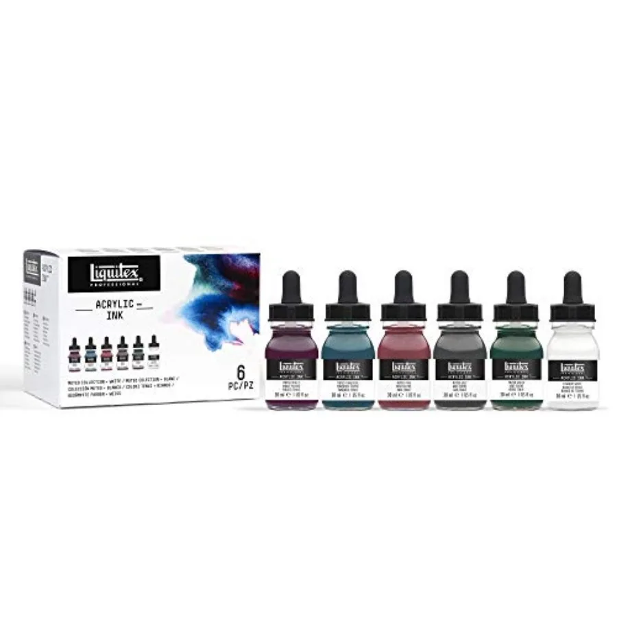 Professional Acrylic Ink, 1-oz 30ml,, Set of 6
Professional Acrylic Ink, 1-oz 30ml,, Set of 6