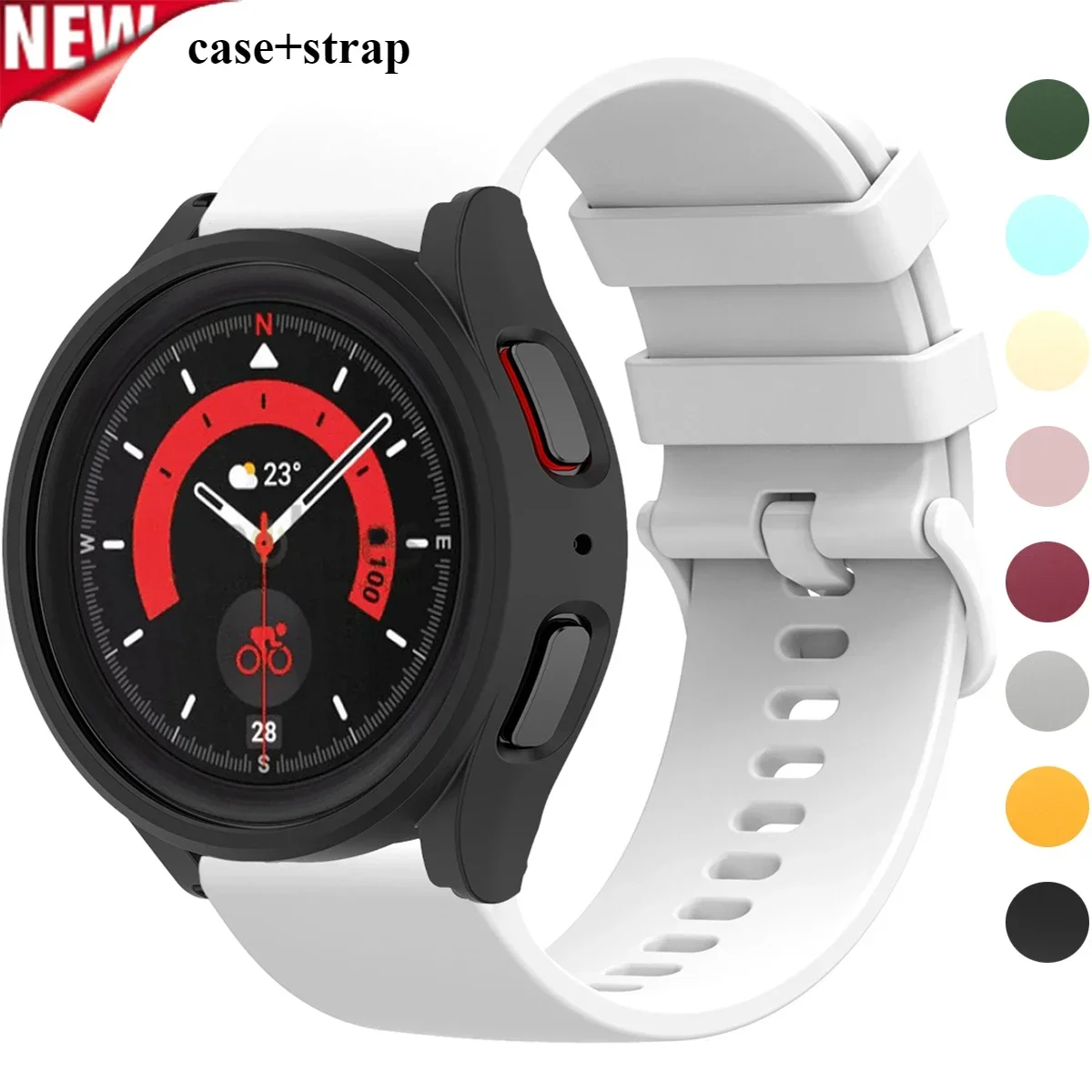 Protective Case + Silicone Watch Band for Samsung Watch4 5 6 7 40 44mm Sports Strap for Samsung Watch pc hollow protective shell
Protective Case + Silicone Watch Band for Samsung Watch4 5 6 7 40 44mm Sports Strap for Samsung Watch pc hollow protective shell
