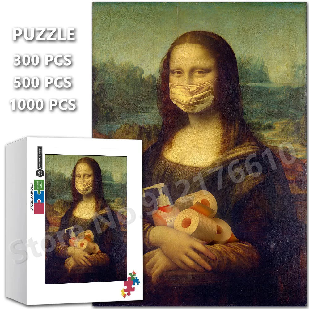 Funny Mona Lisa 300/500/1000 Pieces Jigsaw Puzzles Classical Artwork Print Puzzle Decompress Educational Toys Christmas Gifts
Funny Mona Lisa 300/500/1000 Pieces Jigsaw Puzzles Classical Artwork Print Puzzle Decompress Educational Toys Christmas Gifts