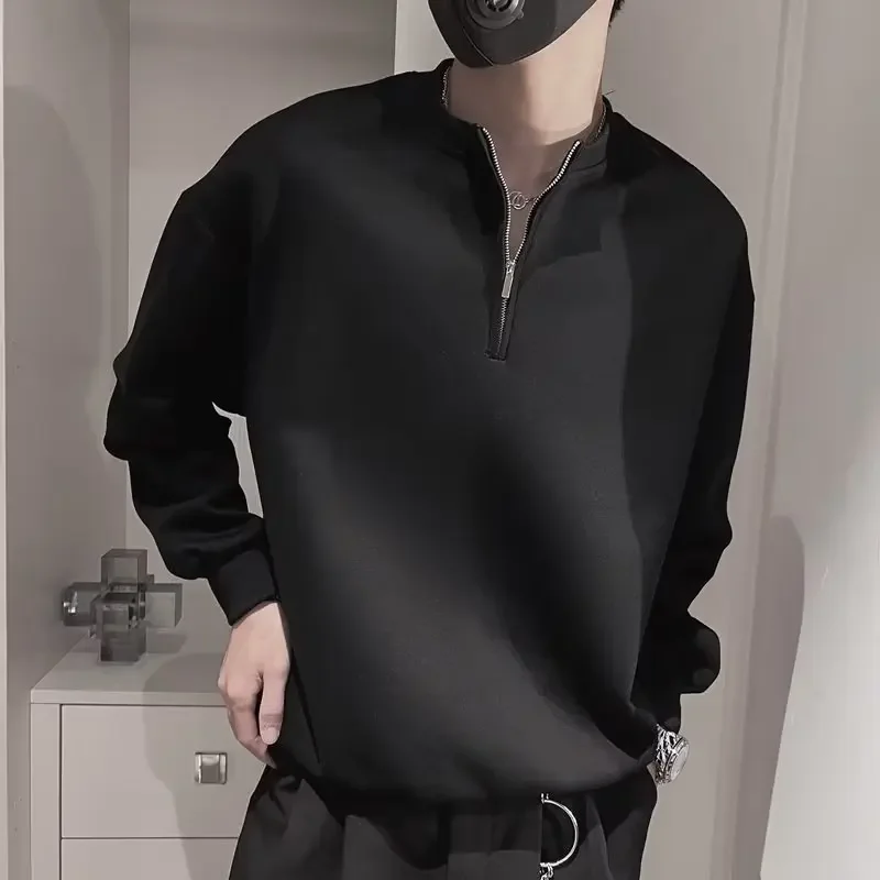 Spring Autumn Korean Casual Fashion Zipper Sweatshirt Man Business Loose All Match Male Pullover Tops Solid Streetwear Clothes
Spring Autumn Korean Casual Fashion Zipper Sweatshirt Man Business Loose All Match Male Pullover Tops Solid Streetwear Clothes