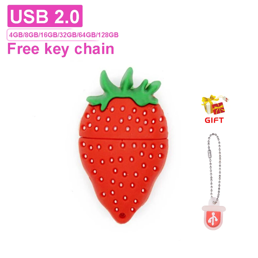 Red Strawberry USB Flash Drive 128GB Cartoon Memory Stick 64GB 100% Real capacity Pen Drive 32GB Free key chain U Disk 16GB
Red Strawberry USB Flash Drive 128GB Cartoon Memory Stick 64GB 100% Real capacity Pen Drive 32GB Free key chain U Disk 16GB