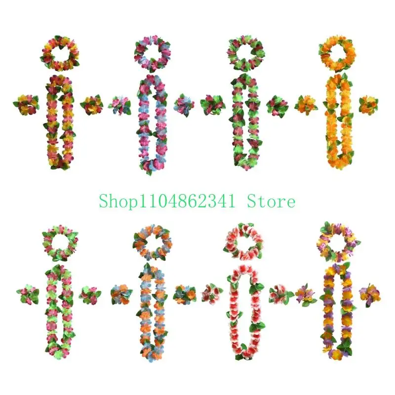 5asd Hawaiian Leis Set Flower Headband Wristband Necklace for Summers Beach Vacations
5asd Hawaiian Leis Set Flower Headband Wristband Necklace for Summers Beach Vacations