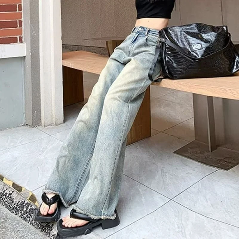 High Waist Wide Leg Jeans Women's Spring Autumn Cement Grey Loose Floor Length American Retro Style Slimming Trousers
High Waist Wide Leg Jeans Women's Spring Autumn Cement Grey Loose Floor Length American Retro Style Slimming Trousers