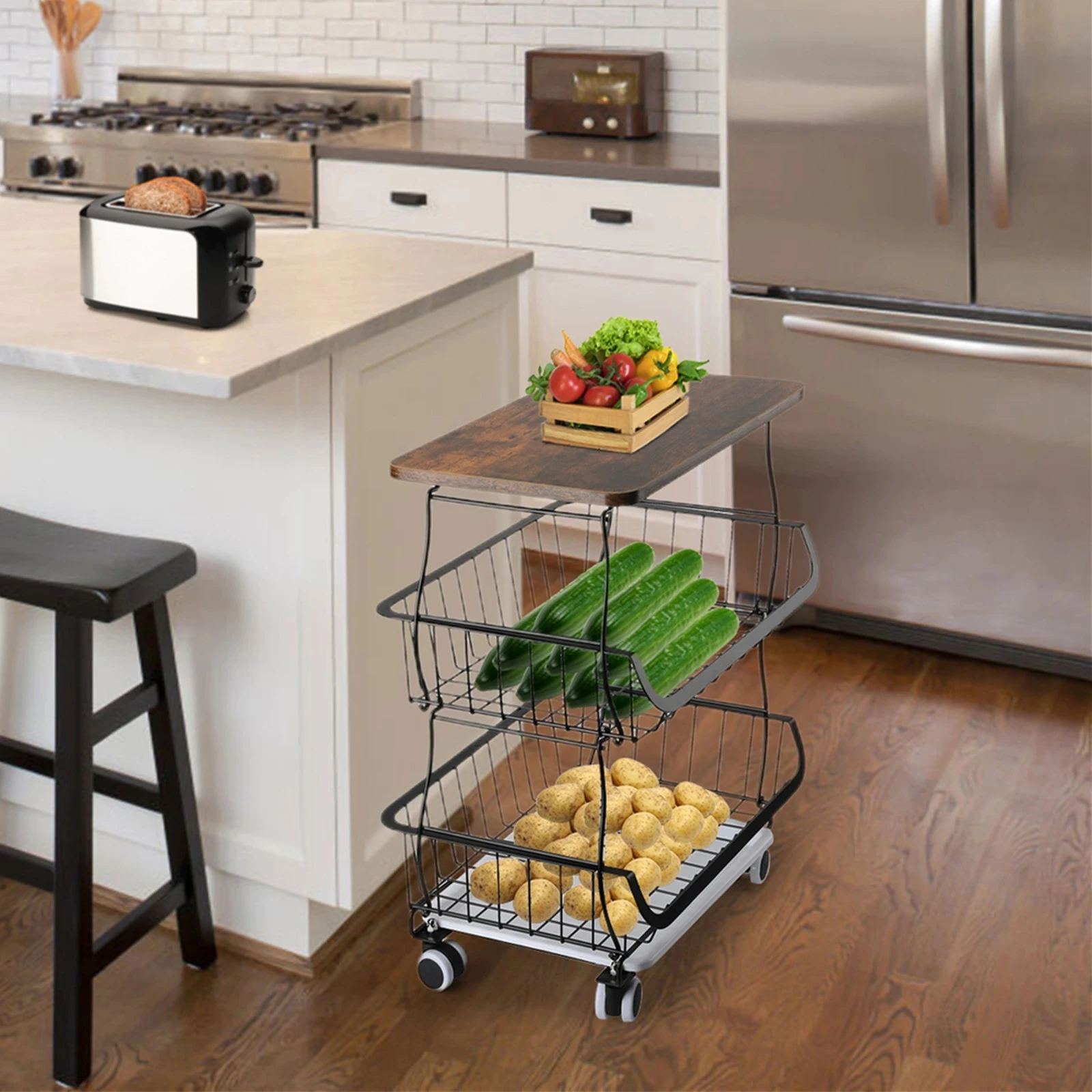 Kitchen Storage Rolling Cart 3/4 Layer Metal Removable Portable Sundries Storage Rack with Wheel Outdoor Bathroom Organizer
Kitchen Storage Rolling Cart 3/4 Layer Metal Removable Portable Sundries Storage Rack with Wheel Outdoor Bathroom Organizer