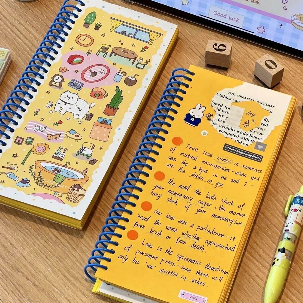 Korean Japanese Notebook Compact Colorful Inner Pages Spiral Binding Notebook Fresh A6 Spiral Notebook For Handcraft Hobbyists
Korean Japanese Notebook Compact Colorful Inner Pages Spiral Binding Notebook Fresh A6 Spiral Notebook For Handcraft Hobbyists
