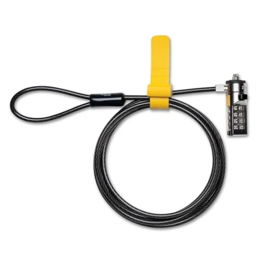 Combination Cable T-Bar Standard Lock Slot for Laptops, Resettable 4 digit password with 6 Feet Cable, K64673AM
Combination Cable T-Bar Standard Lock Slot for Laptops, Resettable 4 digit password with 6 Feet Cable, K64673AM
