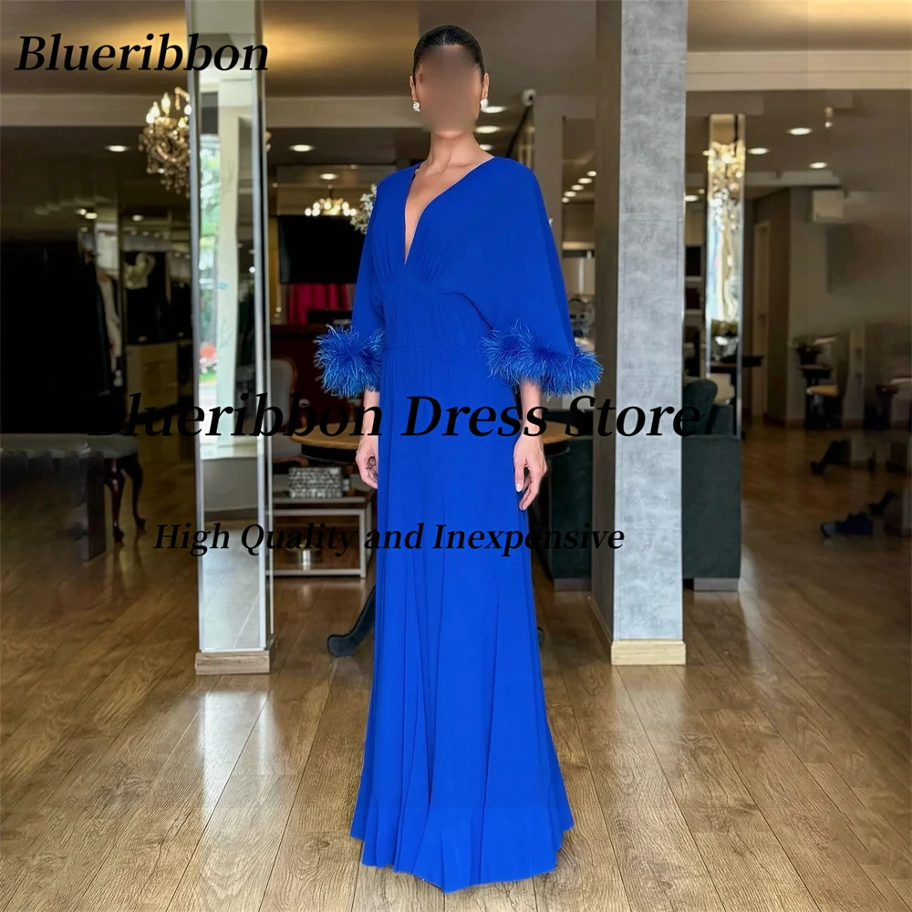 Blueribbon Элегантные королевские синие вечерние платья с V-образным вырезом и перьями, платье для выпускного вечера три четверти, вечерние платья в Саудовской Аравии по индивидуальному заказу
Blueribbon Элегантные королевские синие вечерние платья с V-образным вырезом и перьями, платье для выпускного вечера три четверти, вечерние платья в Саудовской Аравии по индивидуальному заказу