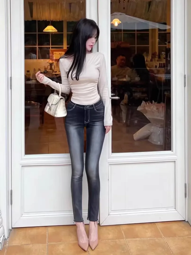 Autumn Winter High Waist Fce Lined Slim Fit Jeans Women's Casual Waed Elastic Korean Sle Pencil Pants Bla ey
Autumn Winter High Waist Fce Lined Slim Fit Jeans Women's Casual Waed Elastic Korean Sle Pencil Pants Bla ey