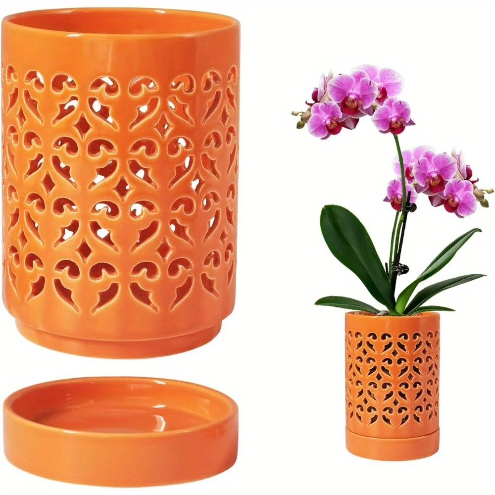 Ceramic Orchid Pot, Orchid Pots with Holes, Plant Pot for Repotting, Flower Planter Pot Indoor Outdoor
Ceramic Orchid Pot, Orchid Pots with Holes, Plant Pot for Repotting, Flower Planter Pot Indoor Outdoor