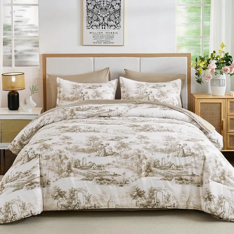 Brown Comforter Set Queen Size, 7 Pieces Botanical Comforters with Sheets, Soft Microfiber Farmhouse Floral Complete Bedding Set
Brown Comforter Set Queen Size, 7 Pieces Botanical Comforters with Sheets, Soft Microfiber Farmhouse Floral Complete Bedding Set