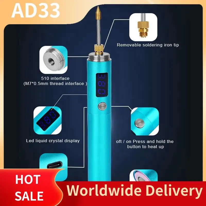 Top Deals Rechargeable Soldering Iron Portable Removable Battery + LED Display USB Fast Heat
Top Deals Rechargeable Soldering Iron Portable Removable Battery + LED Display USB Fast Heat