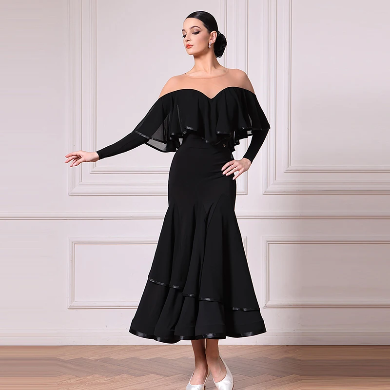 Standard Ballroom Dress Women Clothing Waltz Dress Modern Dance Competition Costume Female Dance Suit Black Long Dresses AMY1297
Standard Ballroom Dress Women Clothing Waltz Dress Modern Dance Competition Costume Female Dance Suit Black Long Dresses AMY1297