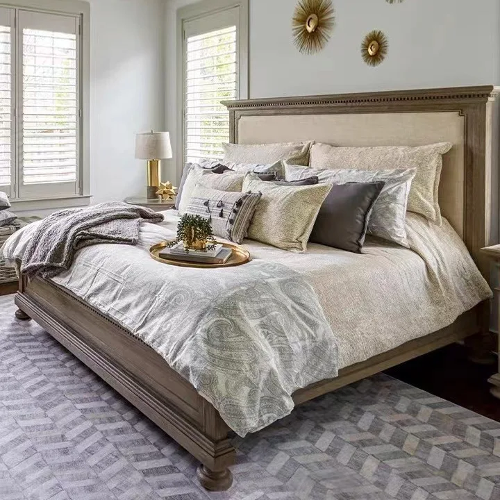 American solid wood bed double bed master bedroom 1.8 meters French retro high-end oak bed single 1.5 meters home solid wood
American solid wood bed double bed master bedroom 1.8 meters French retro high-end oak bed single 1.5 meters home solid wood