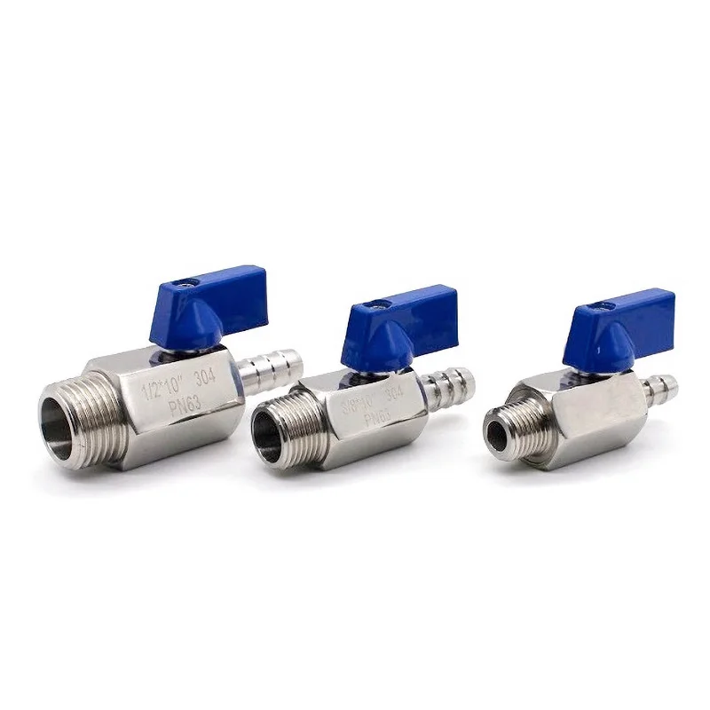 1/8'' 1/4'' 3/8'' 1/2'' BSP Mini Ball Valve 304 Stainless Steel Female Thread to 8 10 12mm Hose Barb 2 Way
1/8'' 1/4'' 3/8'' 1/2'' BSP Mini Ball Valve 304 Stainless Steel Female Thread to 8 10 12mm Hose Barb 2 Way
