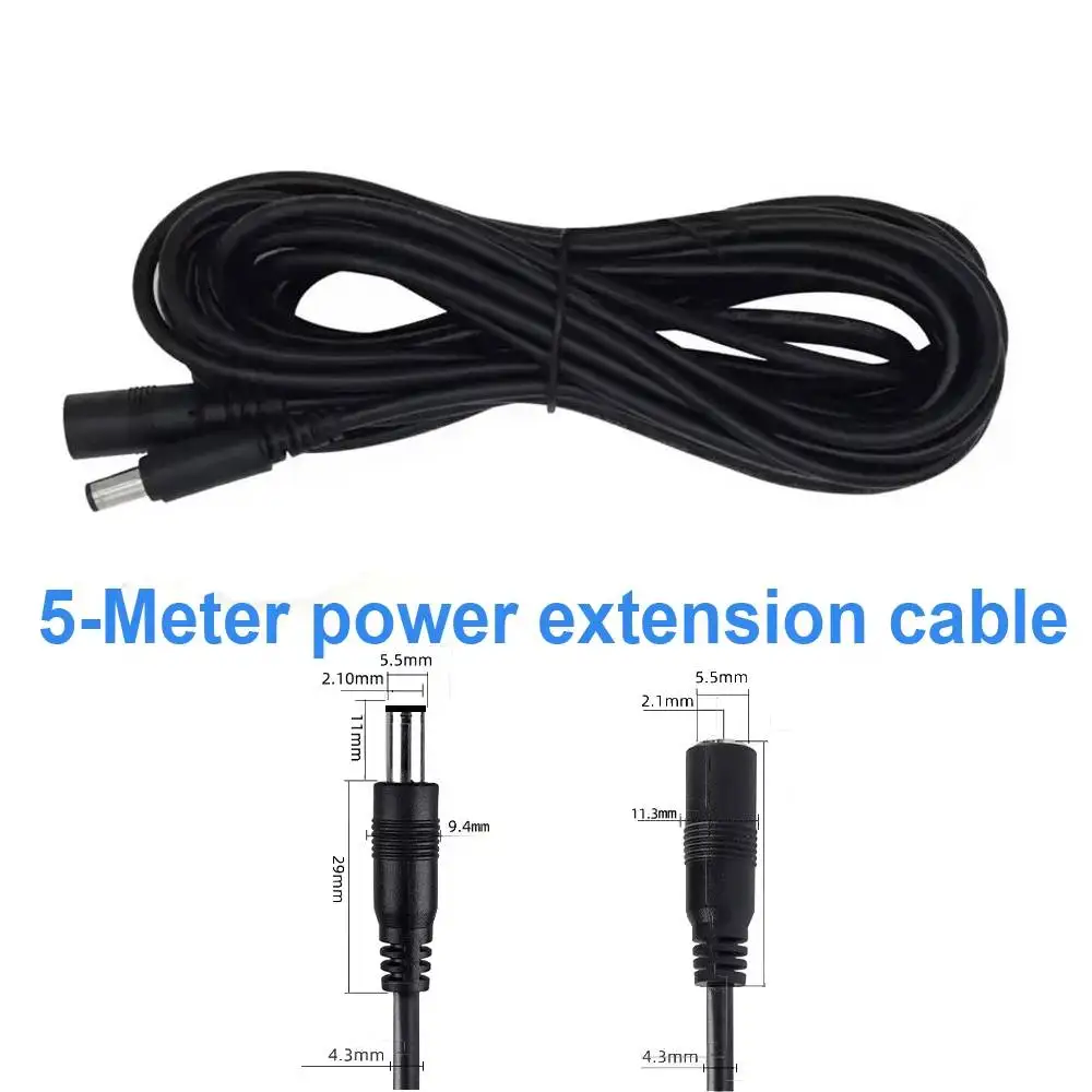 DC 12V Power Adapter Extension Cable 5.5*2.1mm Male Female Power Cord Extend Wire 5M For IP CCTV Camera Wifi Router LED Lamp Cam
DC 12V Power Adapter Extension Cable 5.5*2.1mm Male Female Power Cord Extend Wire 5M For IP CCTV Camera Wifi Router LED Lamp Cam