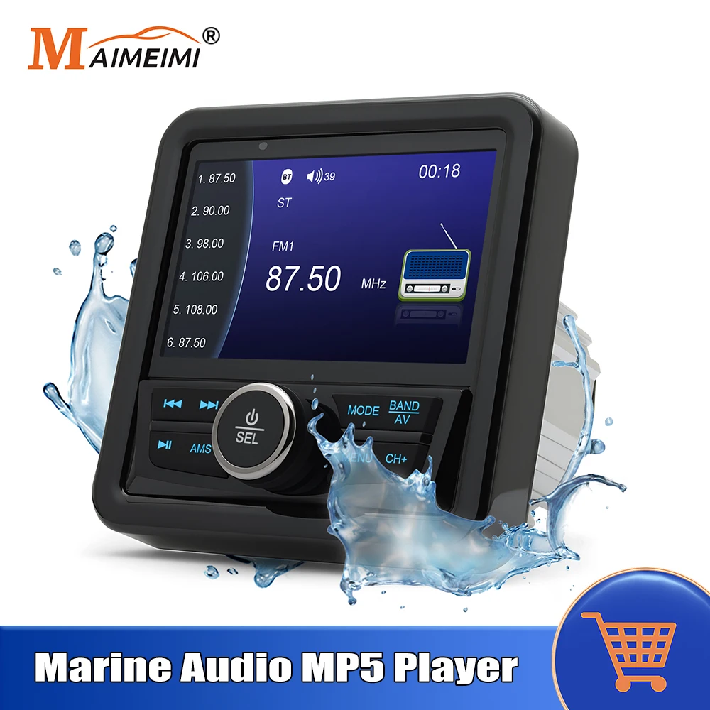 Marine Radio MP5 Boat Radio Stereo Media Video Player Waterproof Bluetooth-compatible AUX AM FM RDS for ATV UTV SPA RZR
Marine Radio MP5 Boat Radio Stereo Media Video Player Waterproof Bluetooth-compatible AUX AM FM RDS for ATV UTV SPA RZR
