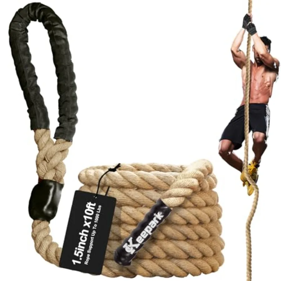 Climbing Rope Gym Exercise Ropes - 1.5 Inch Diameter 10Feet 15Feet 20Feet 25Feet 30Feet 35Feet 40Feet 50Feet Climb Rope for Fit
Climbing Rope Gym Exercise Ropes - 1.5 Inch Diameter 10Feet 15Feet 20Feet 25Feet 30Feet 35Feet 40Feet 50Feet Climb Rope for Fit