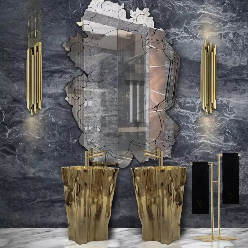 Luxury Gold Stainless Steel Washbasin Bathroom Sink Hotel Villa Bathroom Furniture
Luxury Gold Stainless Steel Washbasin Bathroom Sink Hotel Villa Bathroom Furniture