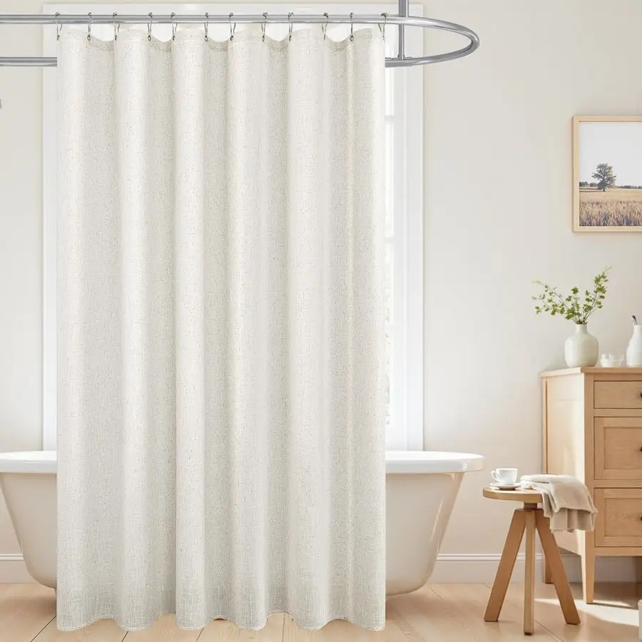 90 Inch Shower Curtain Long,Linen Fabric Boho Farmhouse Neutral Extra Long Shower Curtains for Bathroom 90 in Length,Cream Beige
90 Inch Shower Curtain Long,Linen Fabric Boho Farmhouse Neutral Extra Long Shower Curtains for Bathroom 90 in Length,Cream Beige