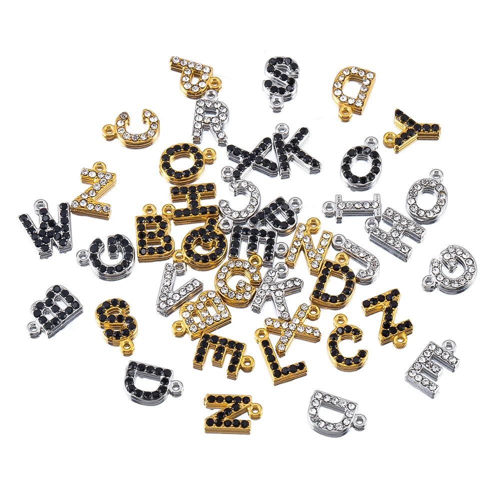 26pcs Stainless Steel Inlaid Rhinestones Charms 26 Letter Pendants for Jewelry Making DIY Earrings Bracelet Necklace Accessories
26pcs Stainless Steel Inlaid Rhinestones Charms 26 Letter Pendants for Jewelry Making DIY Earrings Bracelet Necklace Accessories