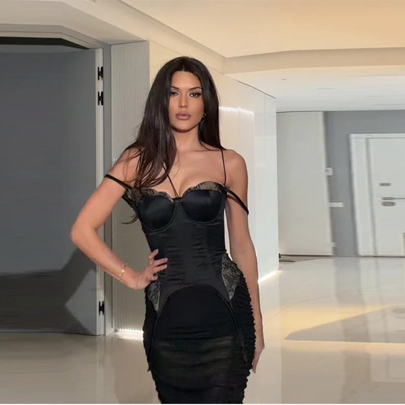 Women Sexy Lace Corset Bodycon Dress Off Shoulder Spaghetti Strap Sheer Mesh Patchwork Skirt Evening Party Club Cocktail Dresses
Women Sexy Lace Corset Bodycon Dress Off Shoulder Spaghetti Strap Sheer Mesh Patchwork Skirt Evening Party Club Cocktail Dresses