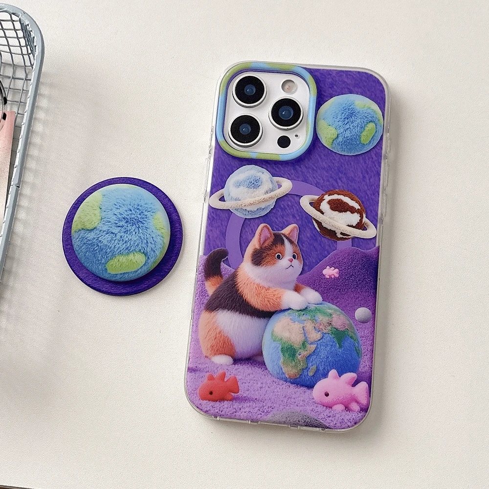 Cute Cat Planet Meow Phone Case for iPhone 13 14 15 16 Pro Max Folding Bracket Kickstand Lovely Kitty Cover Shell
Cute Cat Planet Meow Phone Case for iPhone 13 14 15 16 Pro Max Folding Bracket Kickstand Lovely Kitty Cover Shell