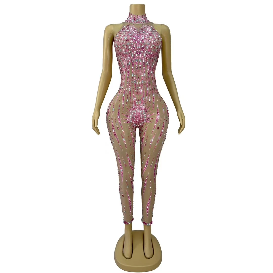 Shining Pink Rhinestones Jumpsuits Singer Dancer Performance Party Celebrate Show Wear Sexy Transparent Costume Fengye
Shining Pink Rhinestones Jumpsuits Singer Dancer Performance Party Celebrate Show Wear Sexy Transparent Costume Fengye